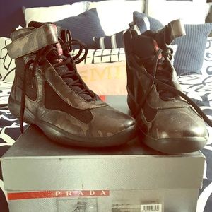 Prada camo high top sneakers